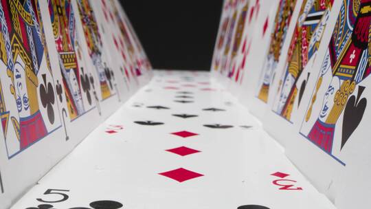 扑克牌搭建的3维隧道视频素材模板下载