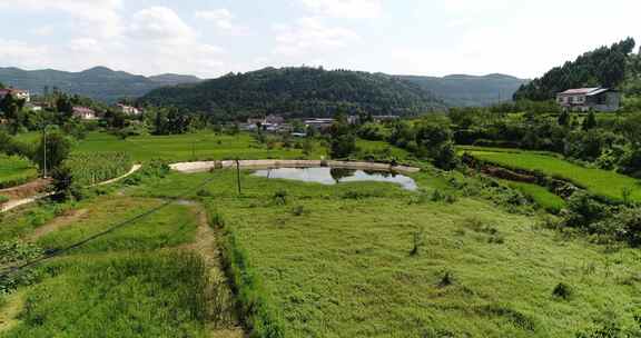 四川德阳山区农村航拍