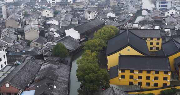 浙江绍兴安昌古镇航拍