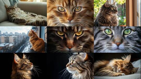 威风凛凛 优雅迷人 尽显缅因猫的独特魅力高清在线视频素材下载