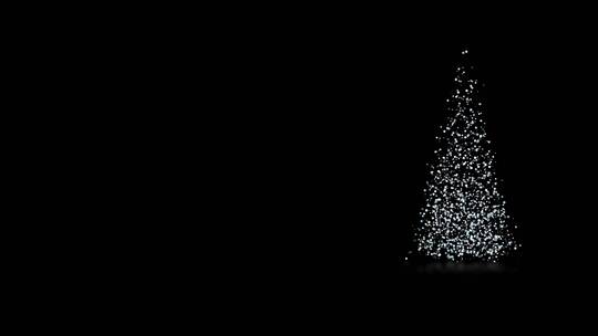 4k夜空中的粒子圣诞树节日问候