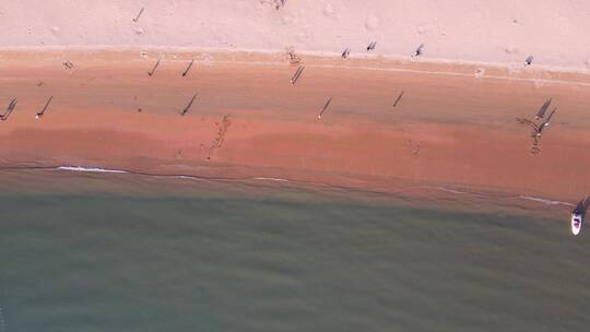 4K 航拍户外海岸线海洋海景海滩