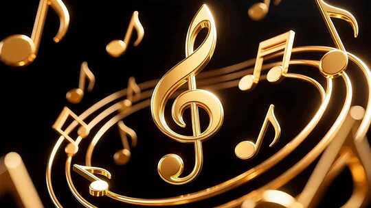 360度循环金色音符4K
