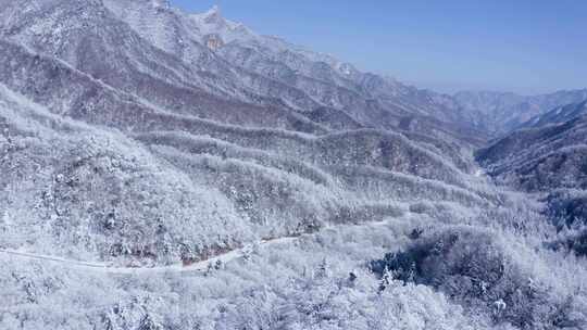 秦岭分水岭  冰雪世界视频素材模板下载