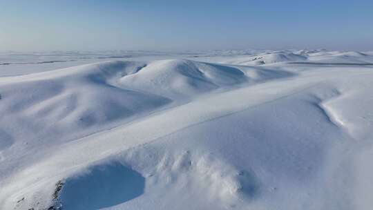 呼伦贝尔冬季原野雪景