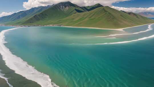 茶卡盐湖西北青海湖日出云海航拍延时摄影