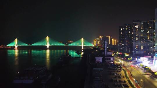 长江夜景航拍视频素材模板下载