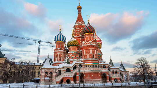 莫斯科红场建筑延时摄影视频素材模板下载