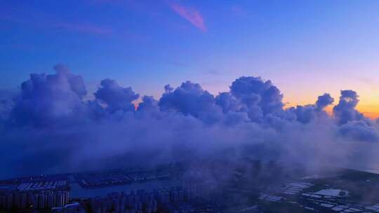 夏天 晚霞 云层 黄昏 日落 天空 海南 空镜