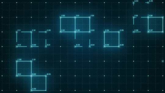 科技网格数字变化线条背景