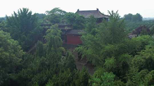 雨中滕国故城 滕文公楼 航拍滕州