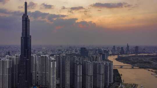 傍晚 夕阳 车流 城市 交通