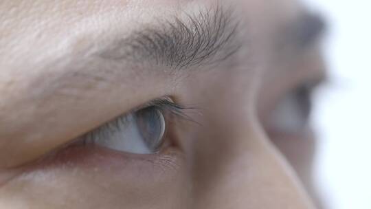 眼睛 中年男人眼睛 眨眼眼神睁开眼睛视频素材模板下载