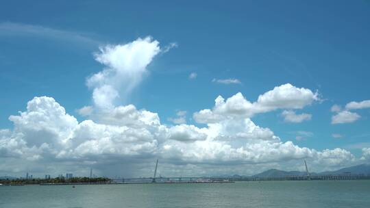 城市风光深港跨海大桥大气远景深圳湾大桥视频素材模板下载