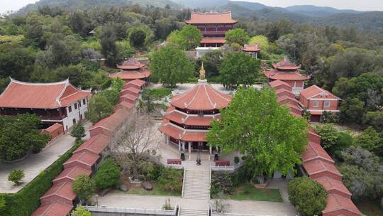 航拍福建泉州少林寺历史文化古建筑