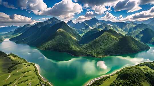 青山绿水自然风光全景