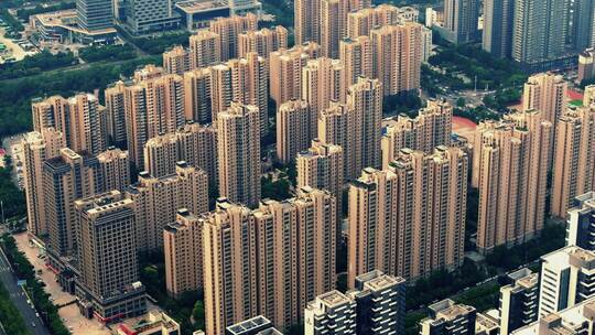 河南郑州房地产城市航拍高楼