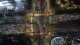 城市夜景拥堵交通东莞鸿福路东莞大道航拍高清在线视频素材下载