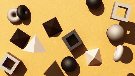 最小场景与讲台和抽象背景。金色和柔和的彩