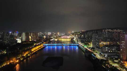 甘肃兰州夜景兰州城市夜景航拍