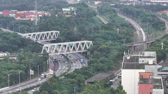 深圳龙岗区铁路线航拍