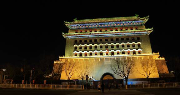 北京正阳门夜晚4K拍摄