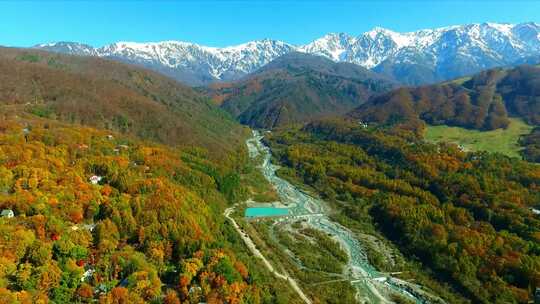 山川群山雪山河流瀑布河水湖水青山绿水