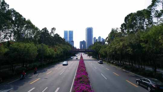 白石路交通深圳南山科技园高楼视频素材模板下载