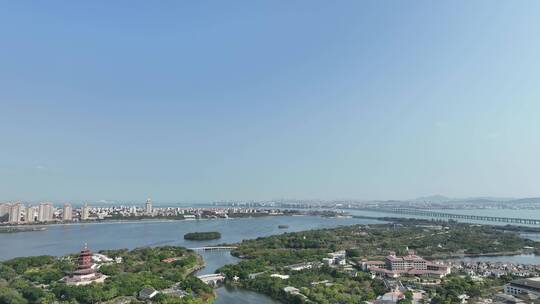 厦门城市风光航拍集美学村大景集美新城风景