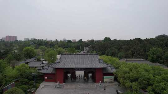 河南南阳卧龙岗武侯祠风景区航拍