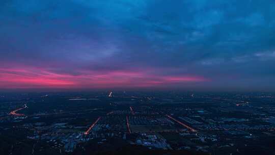 秋分夜转日北京城鸟瞰全景延时