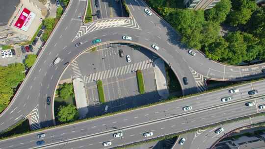 杭州市区定安路马路车辆车流风景视频素材