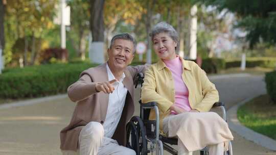 老年幸福生活 陪伴 老人轮椅视频素材模板下载