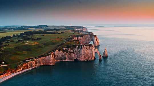 Etretat，诺曼底，海岸，海