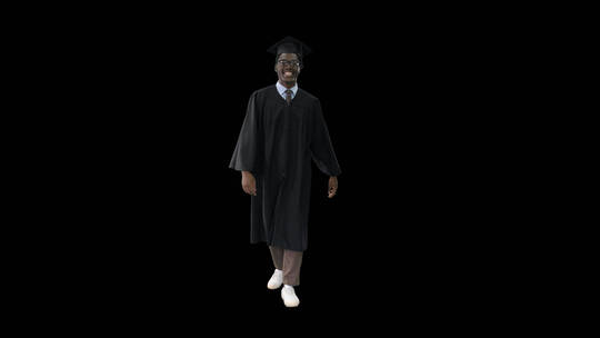 穿学士服的黑人学生视频素材模板下载