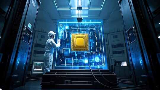 科学实验室量子芯片计算机科技光纤网络