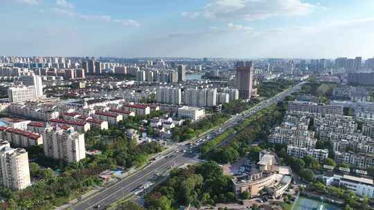 4K航拍昆山城市建筑风光大景