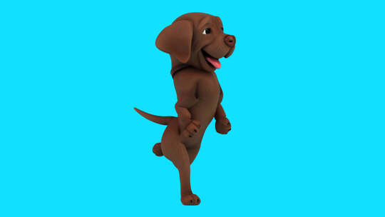 有趣的3D卡通狗跑（带alpha通道）视频素材模板下载