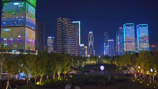 杭州钱江世纪城城市建筑夜景