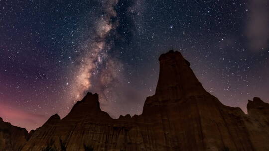 云南楚雄元谋土林璀璨星空延时