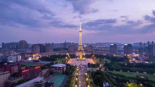 中国株洲炎帝广场延时夜景