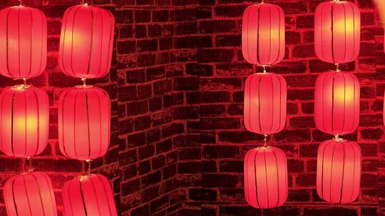 中国风元宵灯会红灯笼素材背景视频