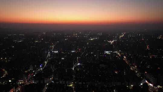 湖南衡阳城市夜景灯光航拍