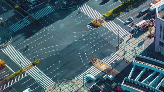 城市斑马线街口人流合集