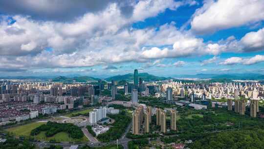 浙江台州城市大景航拍延时4K