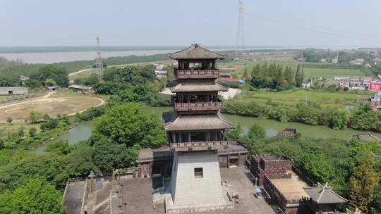 4K航拍湖北赤壁古战场5A景区