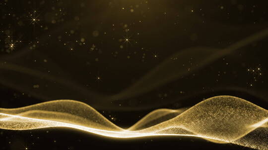 金色波浪粒子星光闪烁动态背景