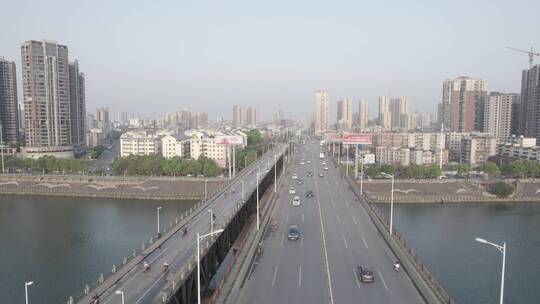 航拍衡阳湘江公铁大桥