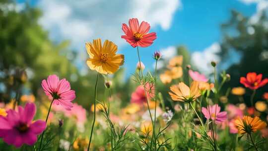 春暖花开 小清新 草地花丛