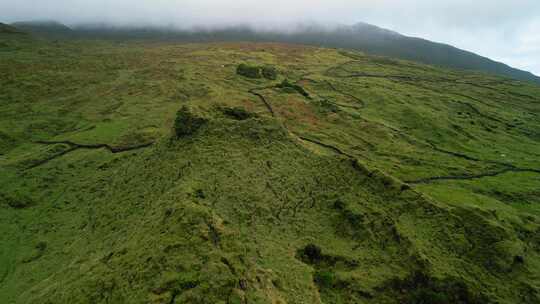 火山，火山口，绿色，亚速尔群岛